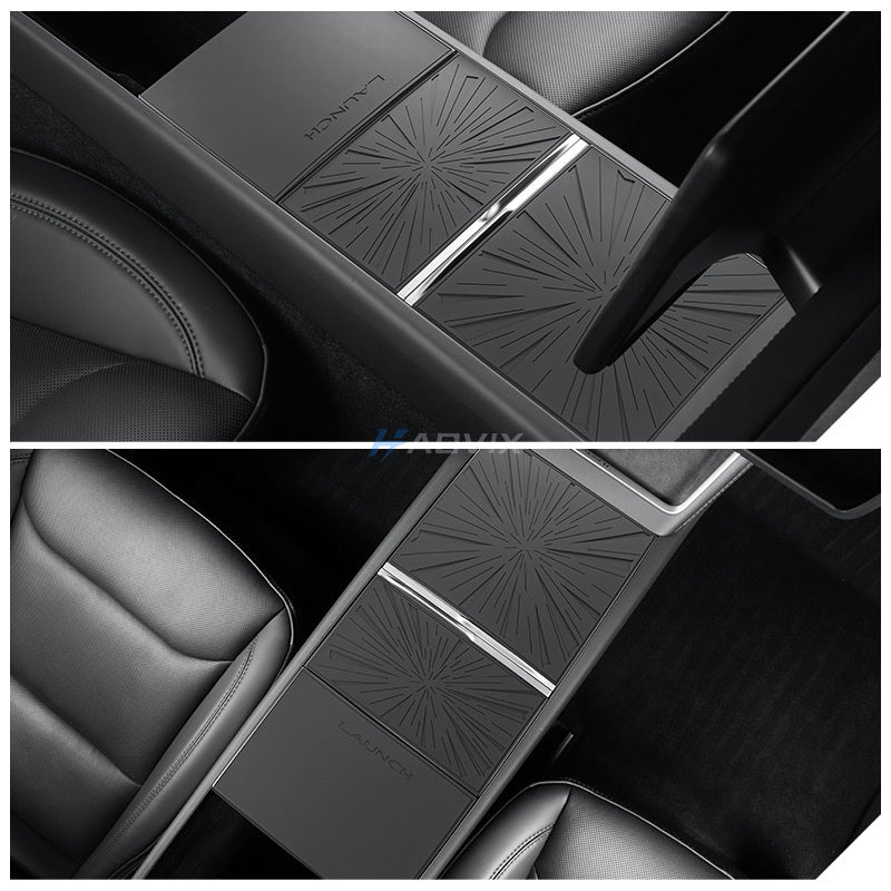 Haovix Silicone Center Console Protective Mat for Tesla Model Y Juniper 2025+ / Model 3 Highland 2024+