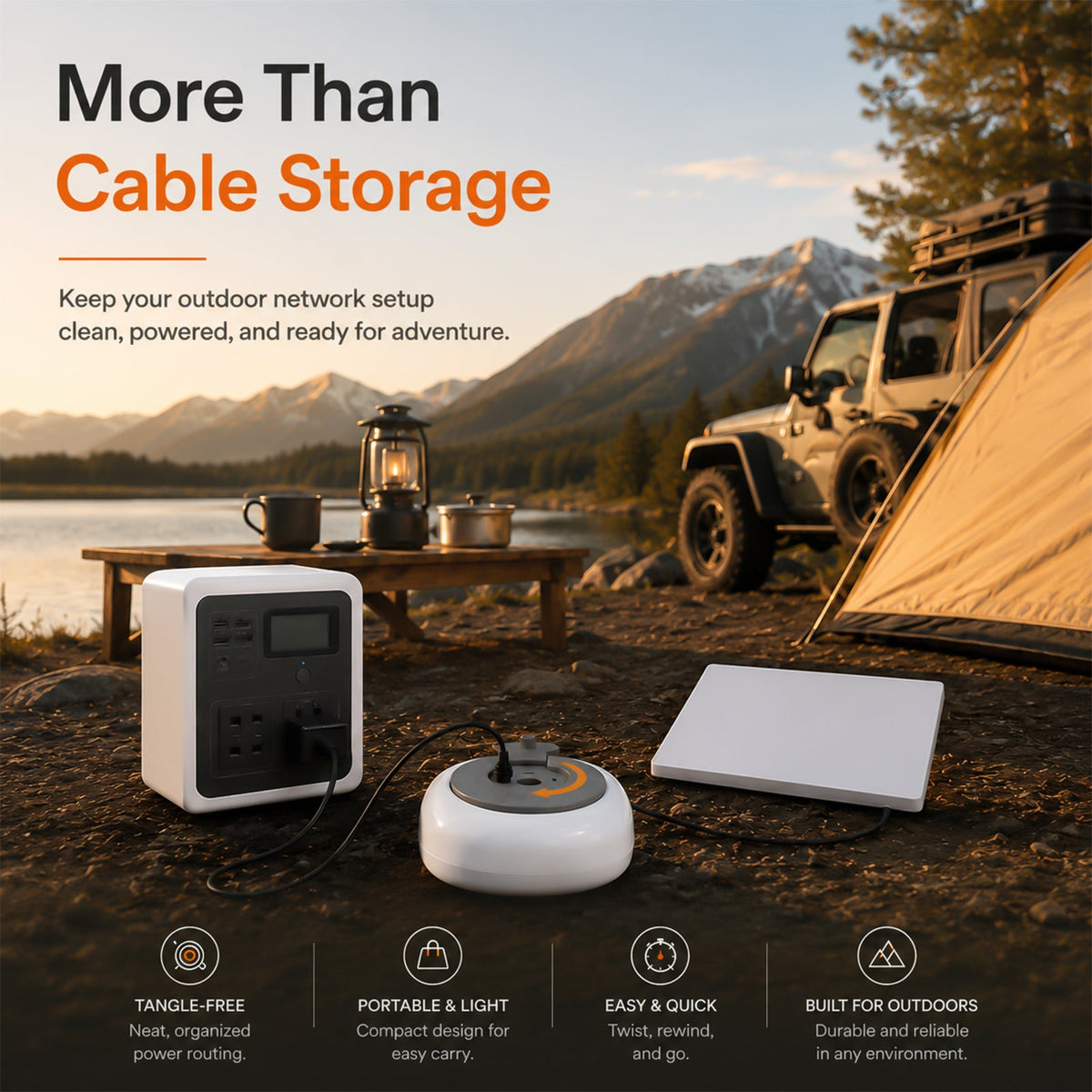 Haovix Starlink Mini Portable Power Hub with Cable Reel
