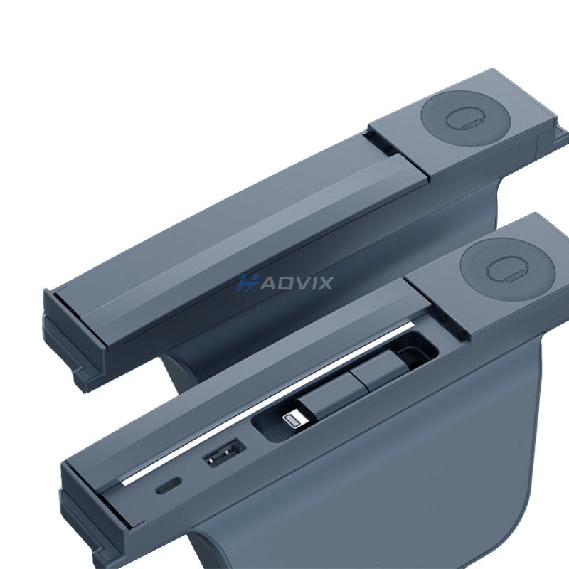 Haovix 3-in-1 Smart Center Console Charging Dock for Tesla Model 3 Highland & Model Y Juniper – Multi-Port Fast Charging, Apple Watch Wireless Charger, Ambient LED