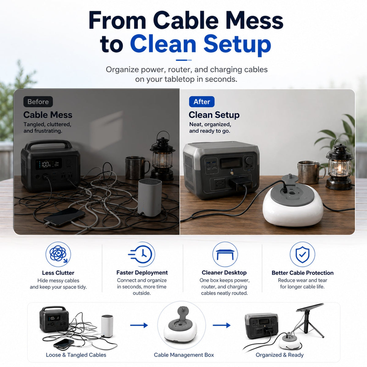 Haovix Starlink Mini Portable Power Hub with Cable Reel