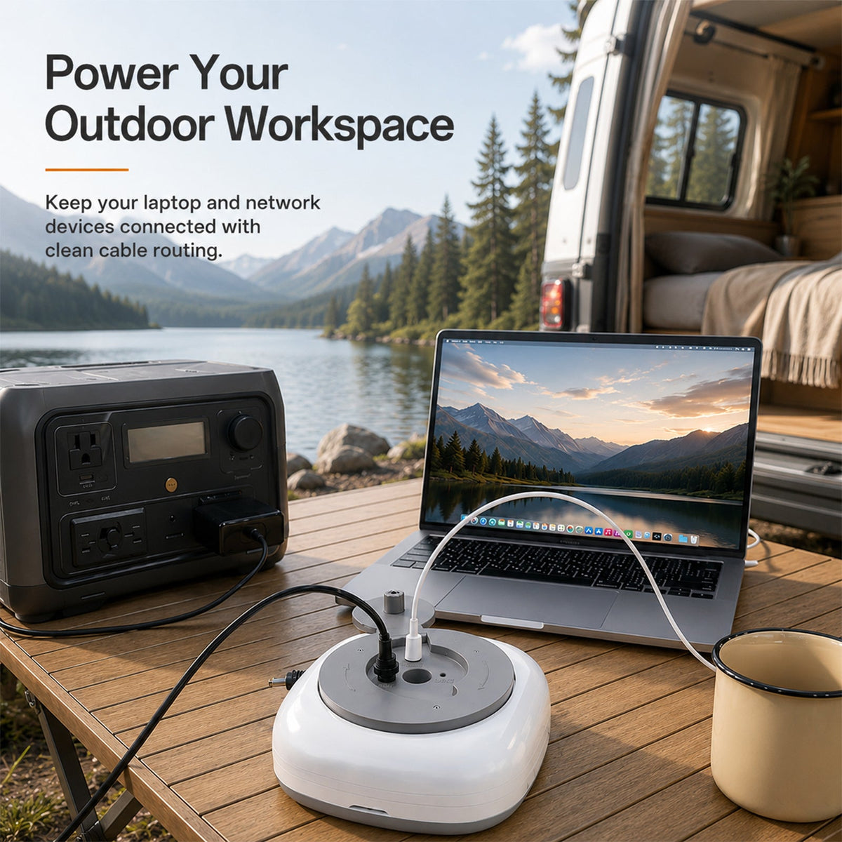 Haovix Starlink Mini Portable Power Hub with Cable Reel