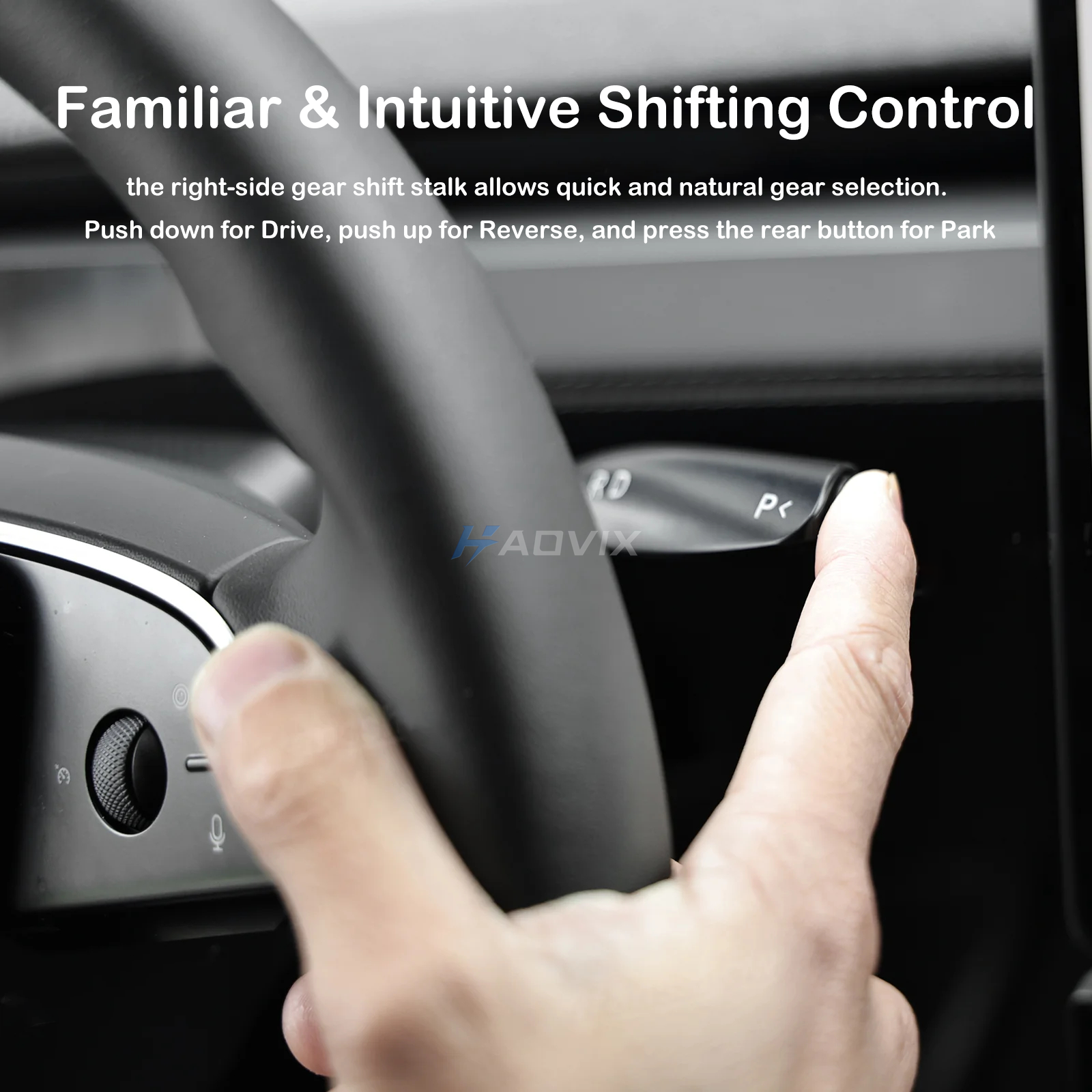 Haovix Gear Shift Control Stalk with 3.7” Display for Model Y Juniper & Model 3 Highland