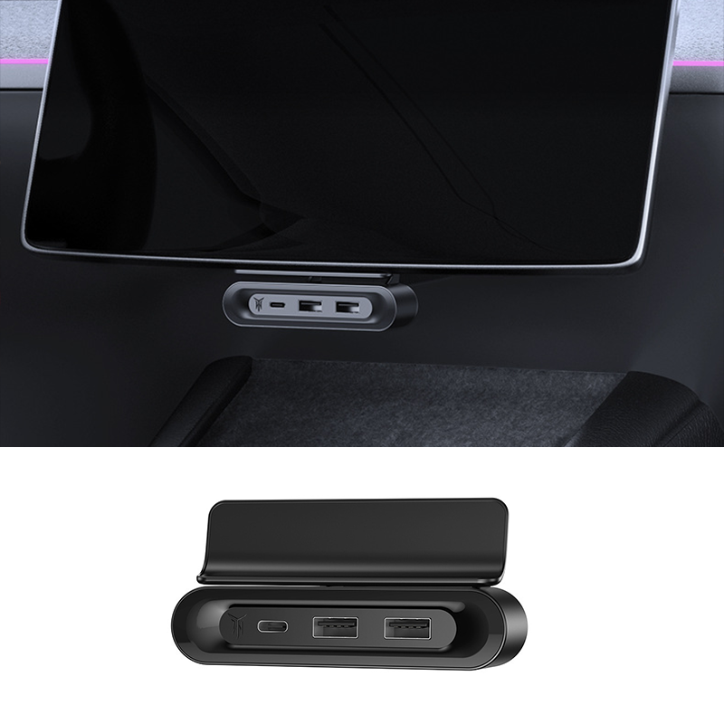 HAOVIX 4-in-1 Foldable Hidden USB Hub for Tesla Model 3/Y