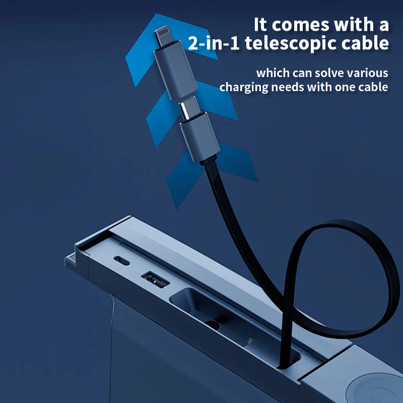 Haovix 3-in-1 Smart Center Console Charging Dock for Tesla Model 3 Highland & Model Y Juniper – Multi-Port Fast Charging, Apple Watch Wireless Charger, Ambient LED