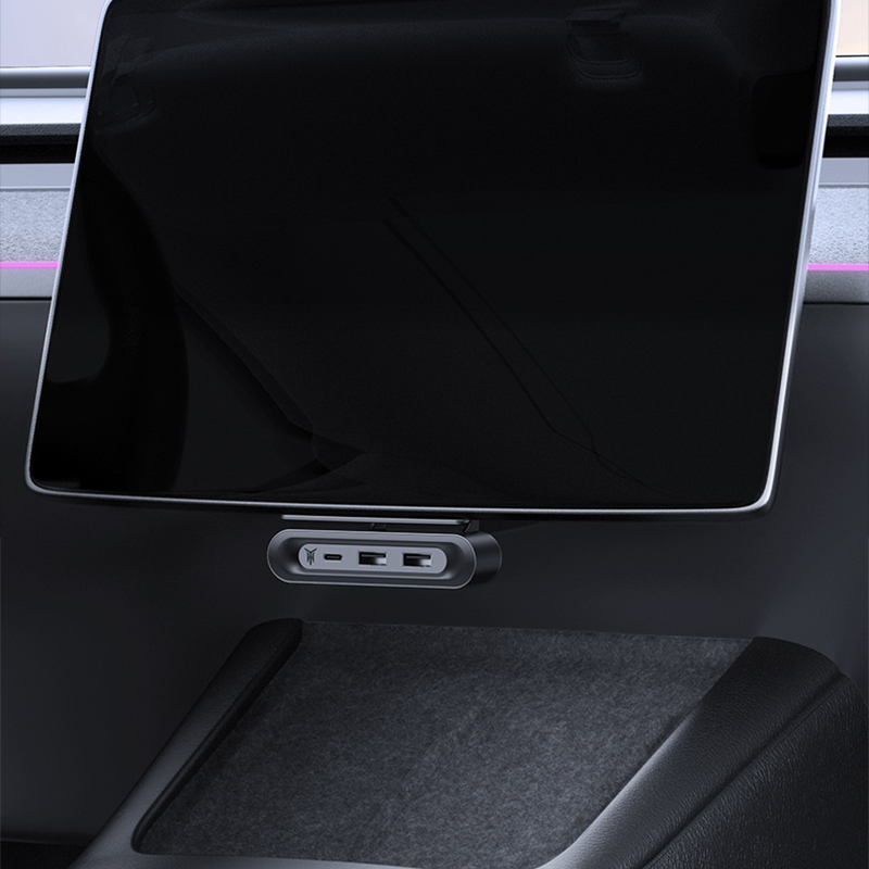 HAOVIX 4-in-1 Foldable Hidden USB Hub for Tesla Model 3/Y