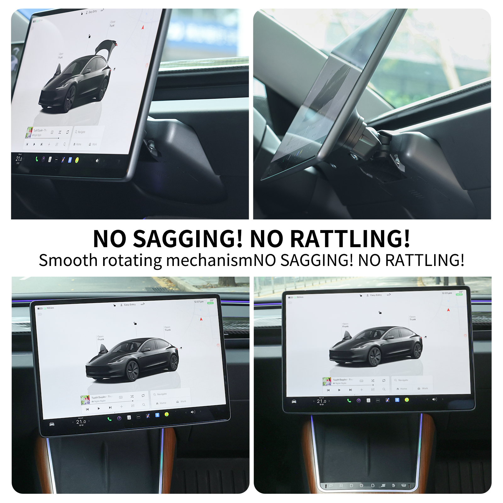 Haovix V3 Dashboard Screen Swivel Mount kit (Keep Original Height) For Model 3/Y/3 Highland/Model Y Juniper