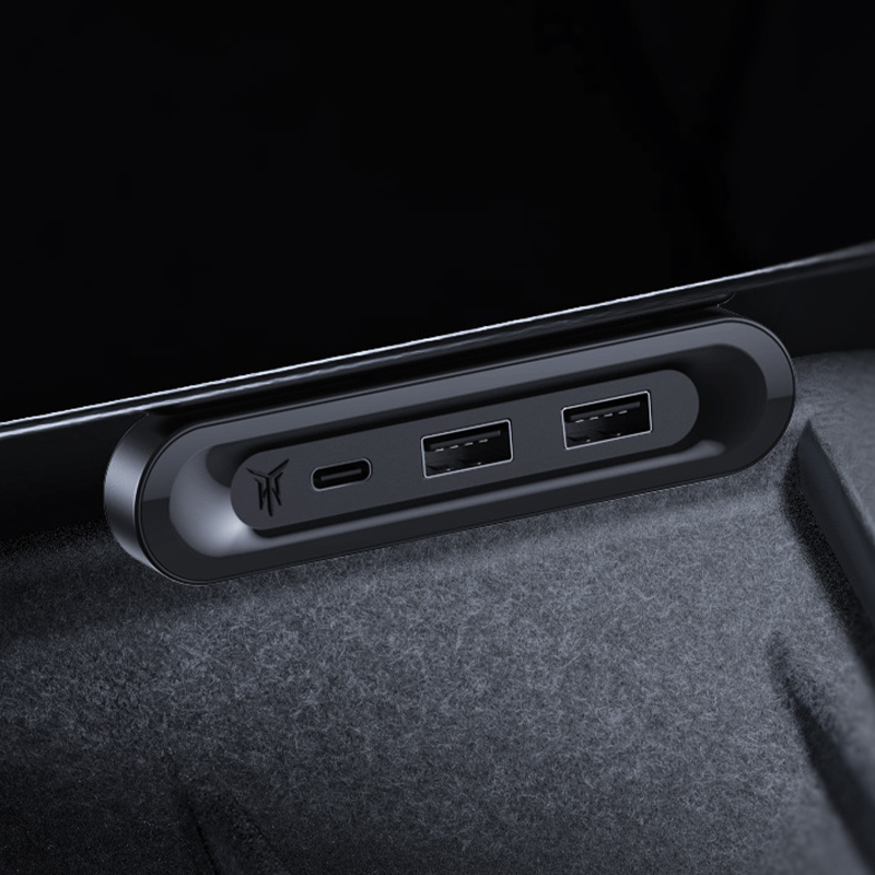 HAOVIX 4-in-1 Foldable Hidden USB Hub for Tesla Model 3/Y