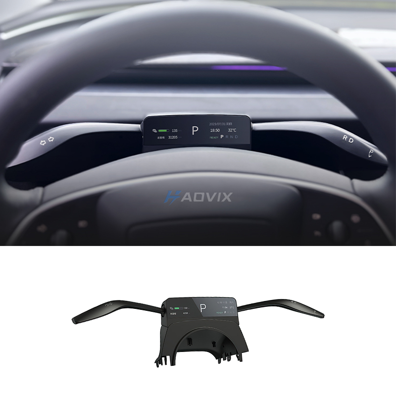 Haovix 3.71-inch Heads Up Display with Gear Shift Control Stalks Upgrade Kit For Mpdel Y Juniper / Model 3 Highland