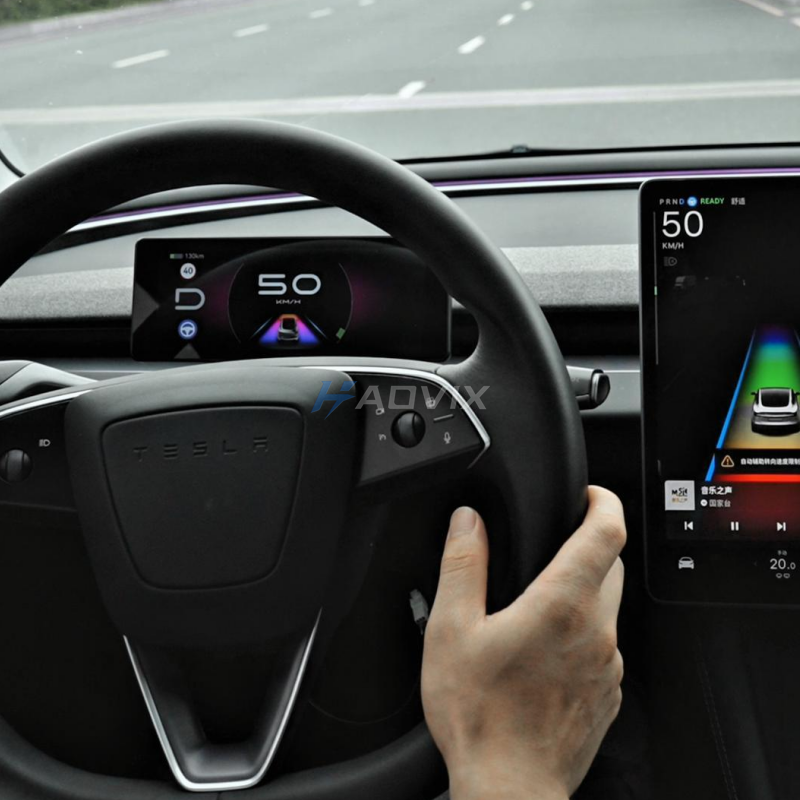 Haovix 7-inch Touch Screen Dashboard Display with Gear Shift for Tesla Model 3 Highland