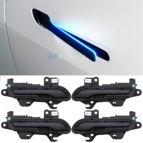 Haovix Auto Door Handles With Colorful LED Lights(V6 Pro) For Tesla Model 3/Y/ 3 Highland /Model Y Juniper