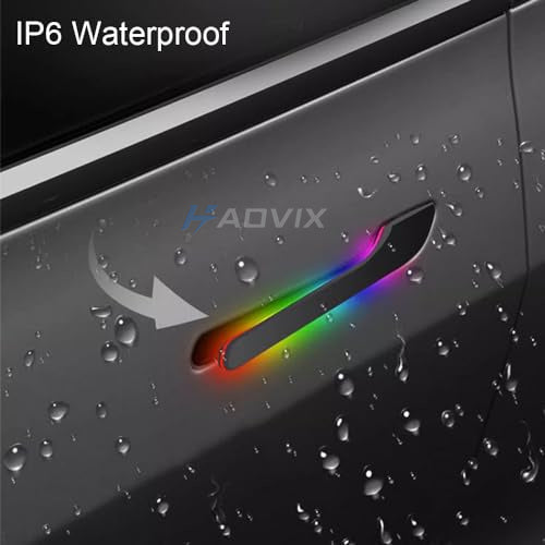 Haovix Auto Door Handles With Colorful LED Lights(V6 Pro) For Tesla Model 3/Y/ 3 Highland /Model Y Juniper
