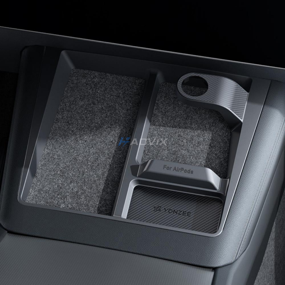Haovix Center Console 3-in-1 Wireless Charging Anti-Slip Organizer for Model Y Juniper & Model 3 Highland