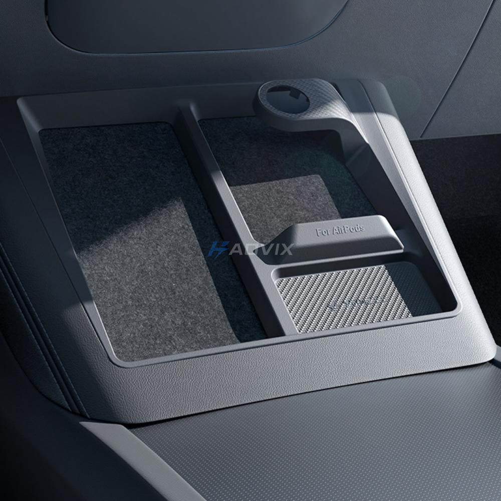Haovix Center Console 3-in-1 Wireless Charging Anti-Slip Organizer for Model Y Juniper & Model 3 Highland