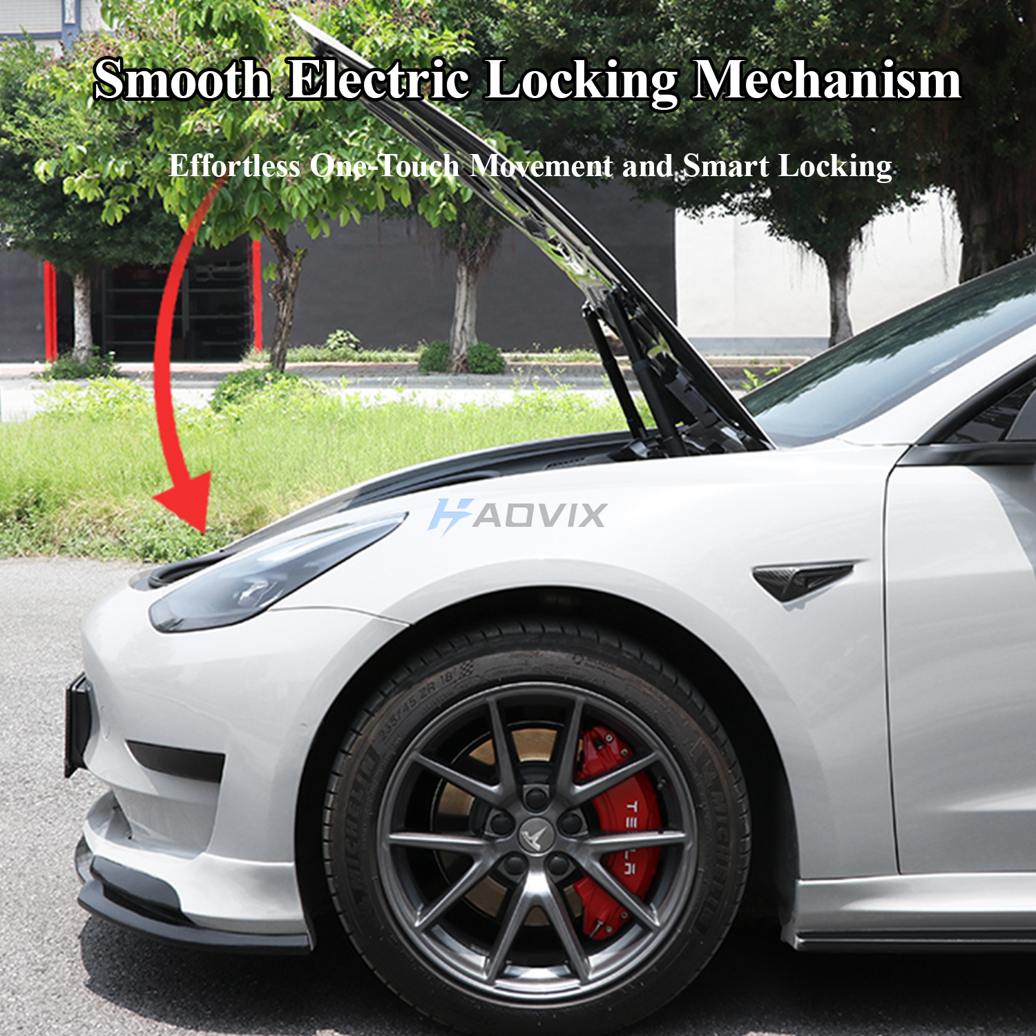 Haovix Power Frunk For Model 3 Highland One-Touch Control Silent Anti-Pinch Electric Front Hood
