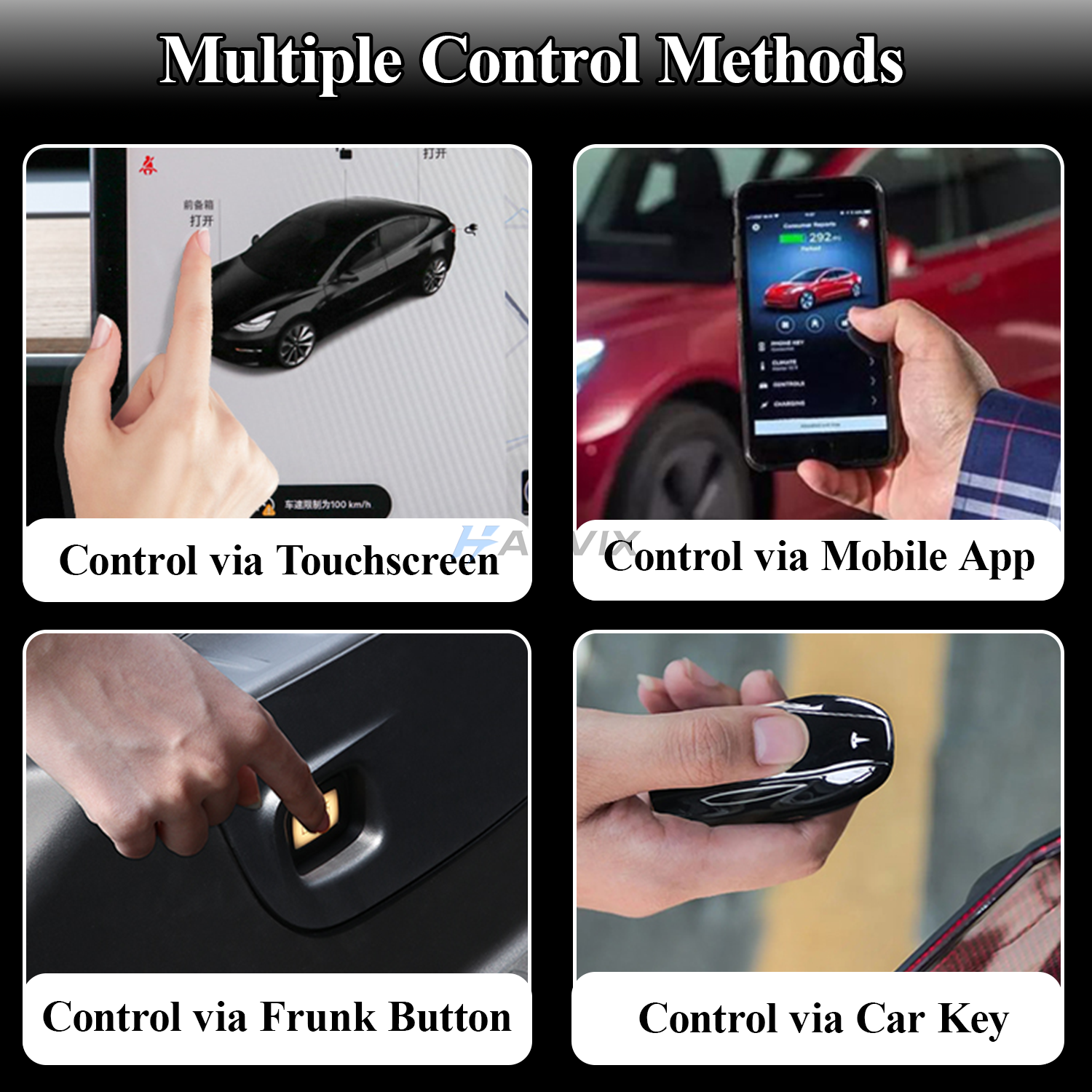 Haovix Power Frunk For Model 3 Highland One-Touch Control Silent Anti-Pinch Electric Front Hood