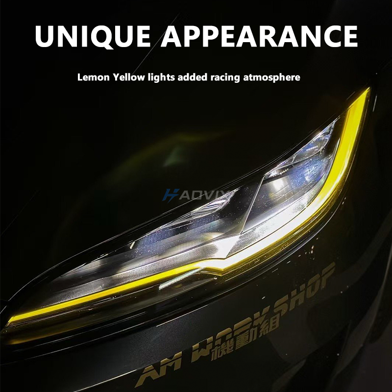 Haovix RGB DRL Headlight Daytime Running Light Upgrade Kit for Tesla Model 3 Highland