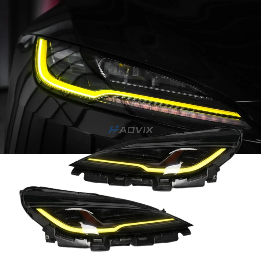 Haovix RGB DRL Headlight Daytime Running Light Upgrade Kit for Tesla Model 3 Highland