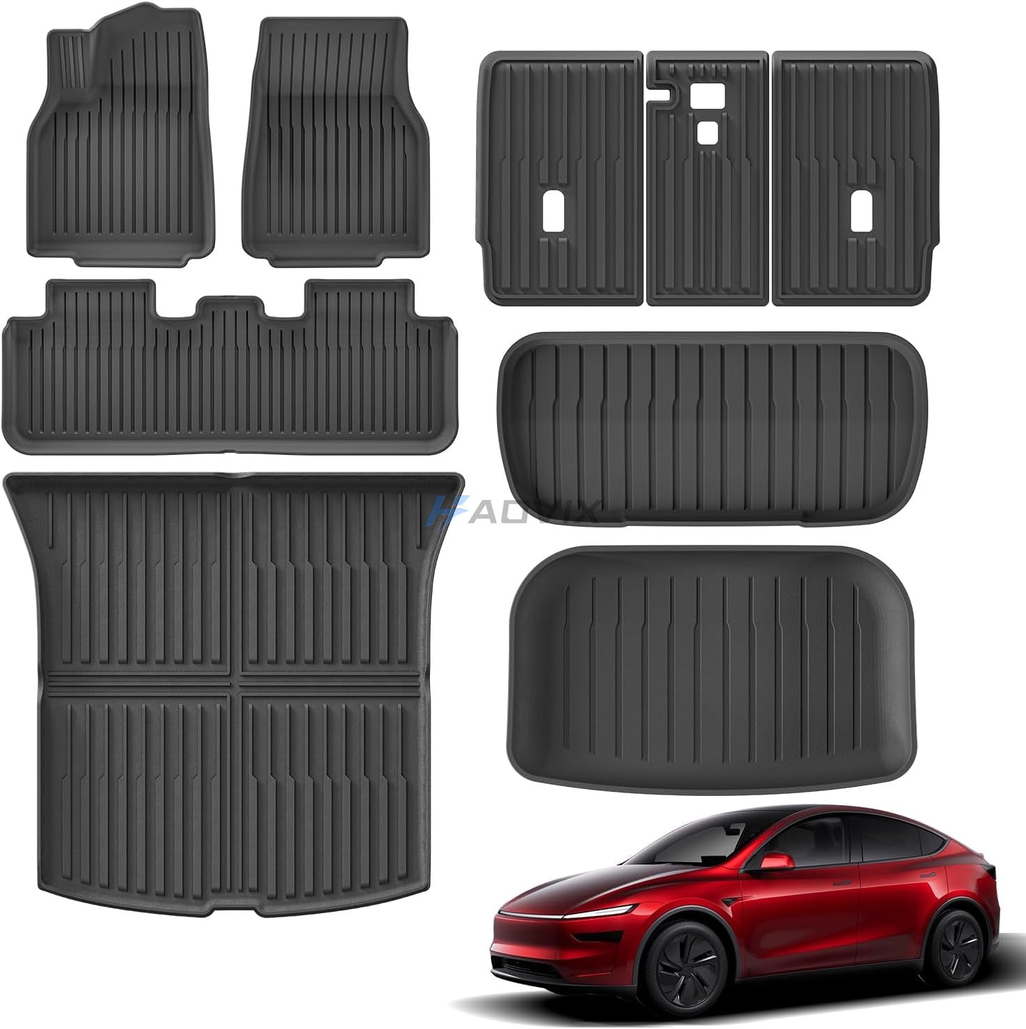 Yamuna フットウェイカーx2のみ Haovix TPE Floor Mats for 2025+ Tesla Model Y Juniper | Non-Slip