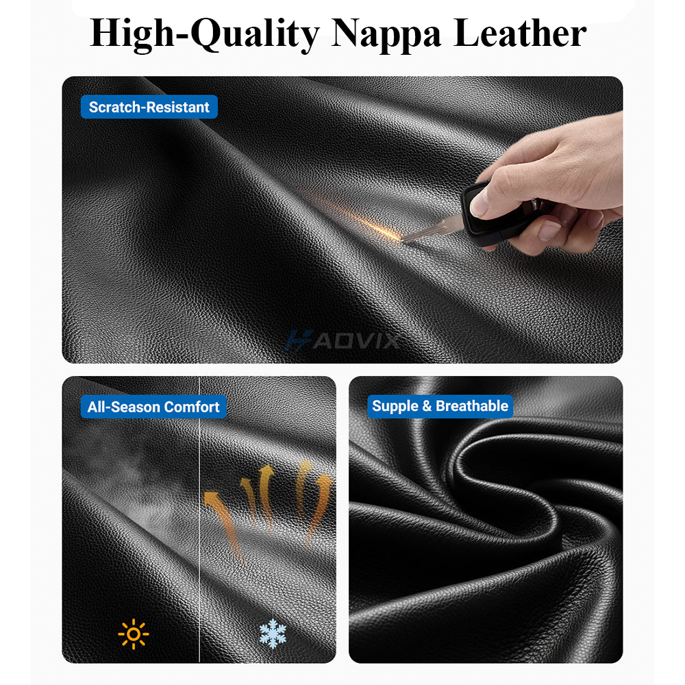 Haovix Two-Tone Nappa Leather Yoke Steering Wheel for Tesla Model 3 Highland & Model Y Juniper