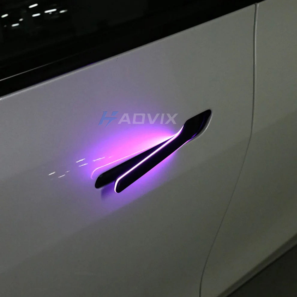 Haovix Auto Door Handles With Colorful LED Lights(V6 Pro) For Tesla Model 3/Y/ 3 Highland /Model Y Juniper