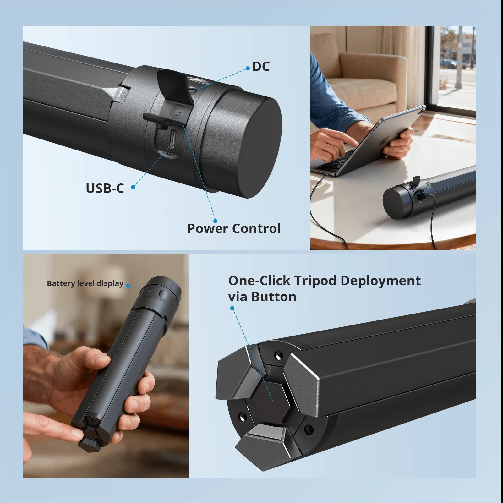 Haovix Starlink Mini Power Stand with Integrated Tripod | 45,000mAh Portable Battery Mount