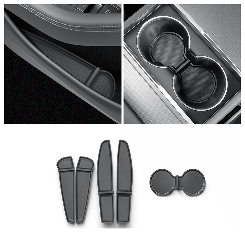 Haovix Door Side Pocket Organizer Liners & Cup Holder Inserts For Model Y Juniper & Model YL