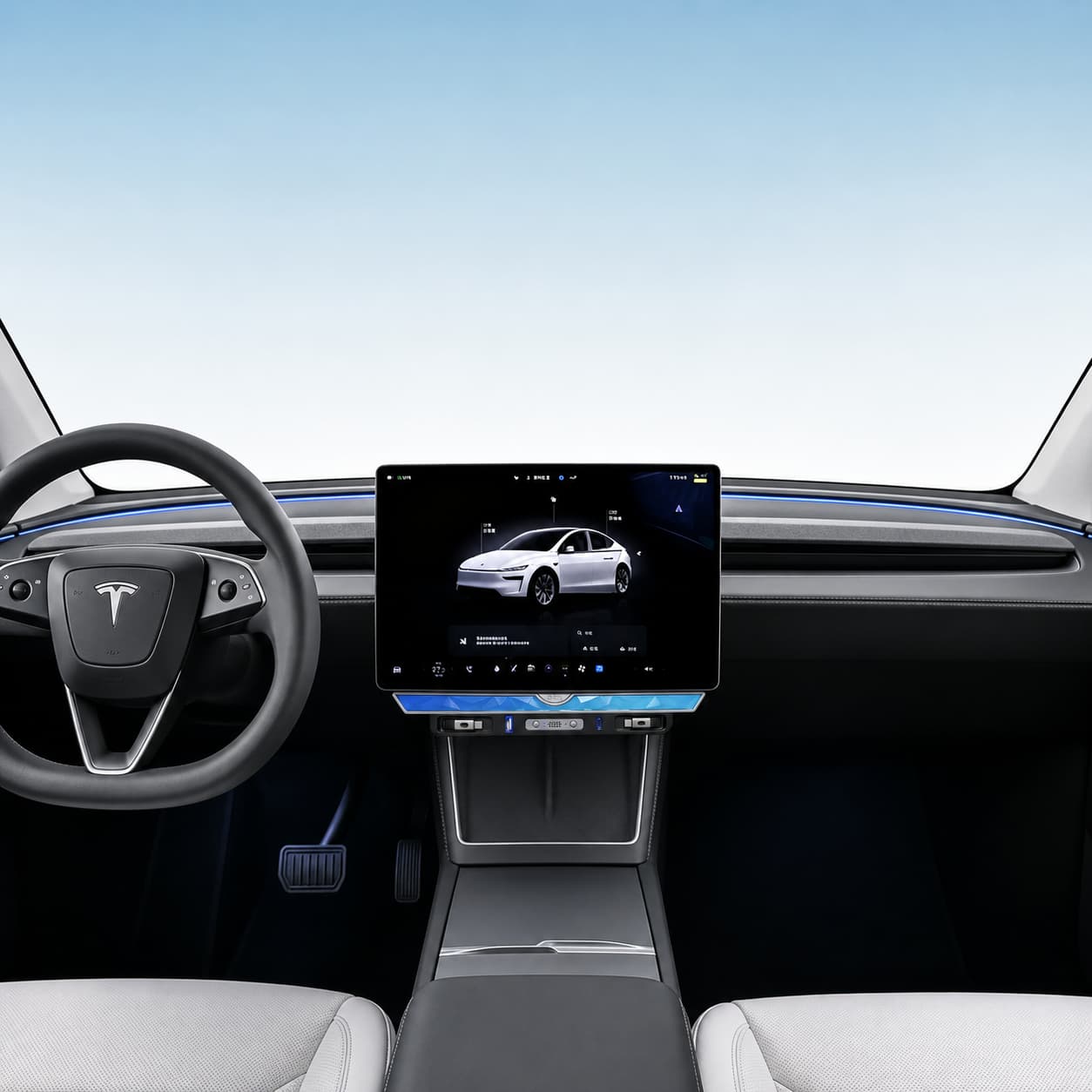 Model 3 Highland/Model Y Juniper Under Screen Crystal Dock | 3-in-1 Ambient Light, Aromatherapy & USB Fast Charging - Tesery Official Store