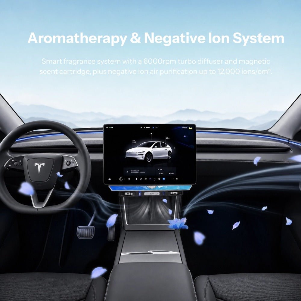 Model 3 Highland/Model Y Juniper Under Screen Crystal Dock | 3-in-1 Ambient Light, Aromatherapy & USB Fast Charging - Tesery Official Store