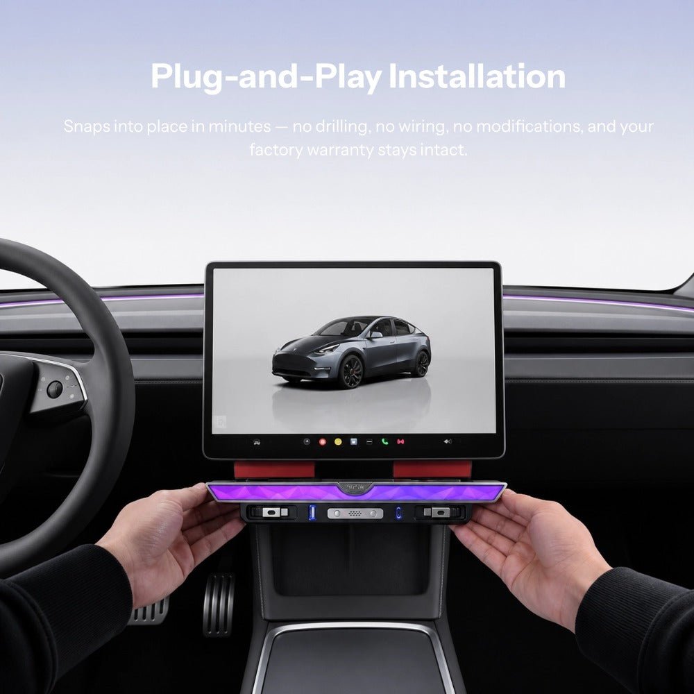 Model 3 Highland/Model Y Juniper Under Screen Crystal Dock | 3-in-1 Ambient Light, Aromatherapy & USB Fast Charging - Tesery Official Store